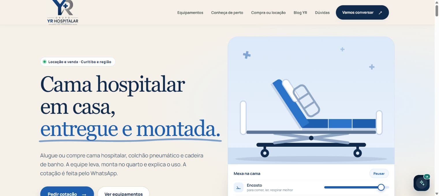 Grupo YR Hospitalar — tela 1 de 3